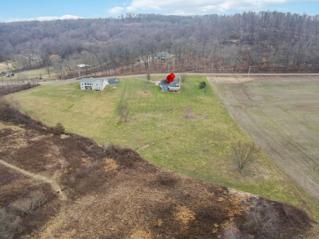 bird's eye view featuring a rural view