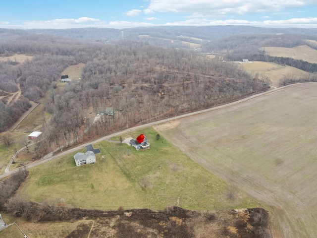 aerial view featuring a rural view