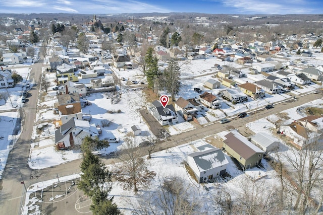 view of snowy aerial view