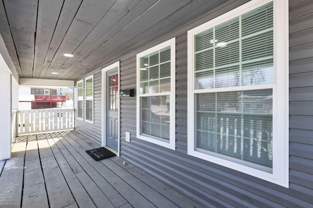 deck with covered porch