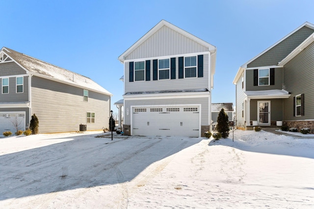 view of front of house with a garage