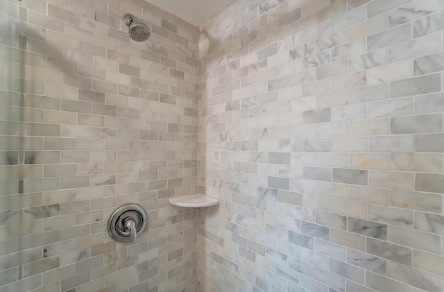 room details with a tile shower