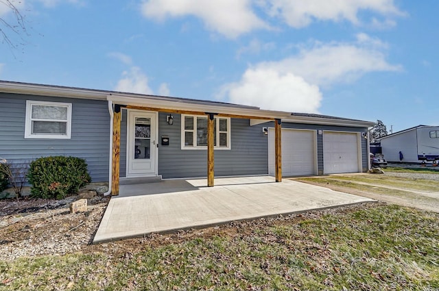 ranch-style home with a garage