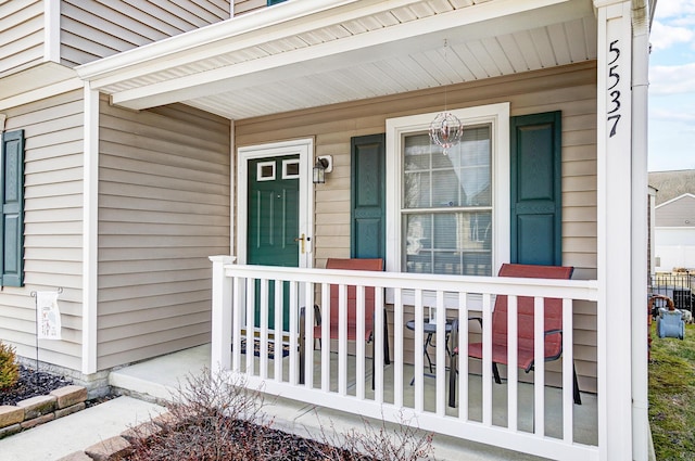 property entrance with a porch