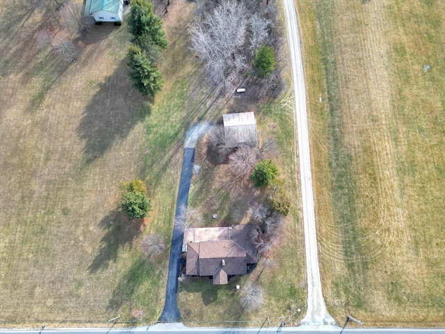 bird's eye view with a rural view