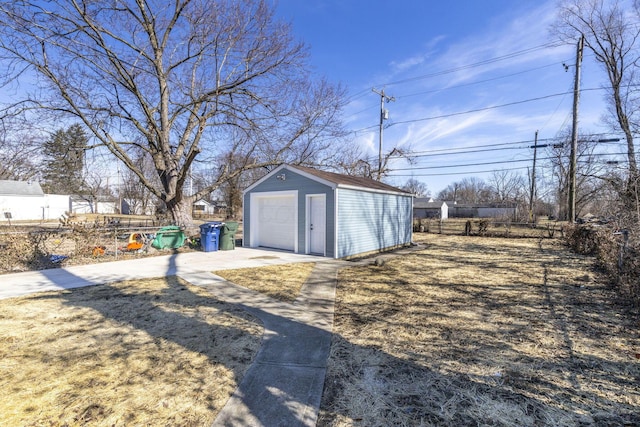 exterior space with a garage