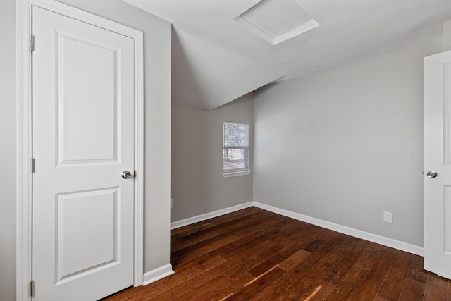 unfurnished room with dark hardwood / wood-style floors