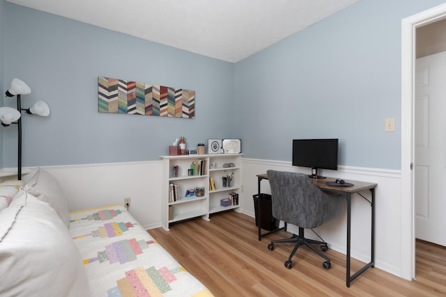 bedroom with light wood-type flooring