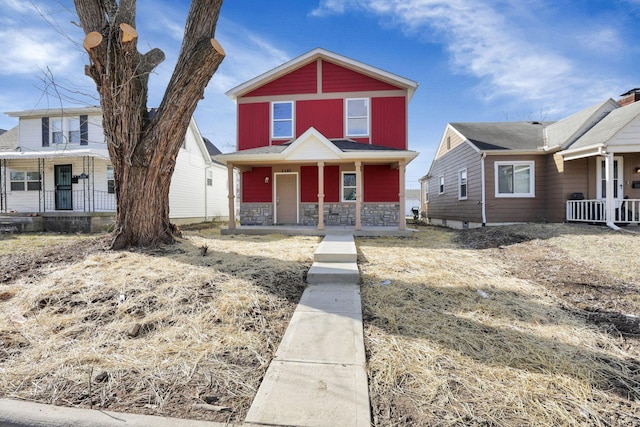 view of front of home featuring covered porch