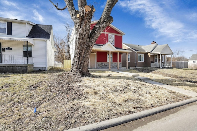 view of front of home featuring a porch