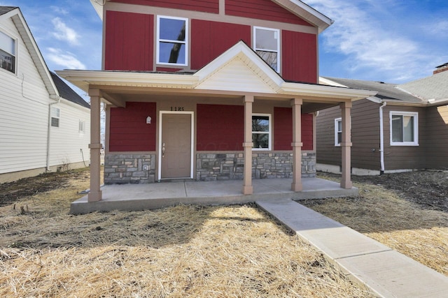 view of front of home featuring a porch