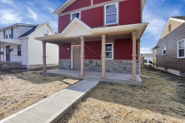 view of front of home featuring a porch