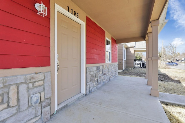 exterior space with covered porch