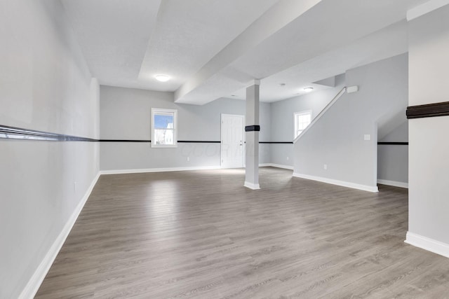 interior space with hardwood / wood-style flooring