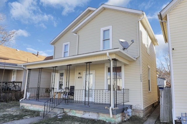 view of front of home featuring covered porch