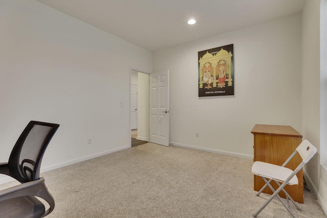 office area with light carpet