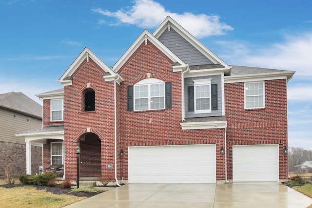 view of front of house with a garage