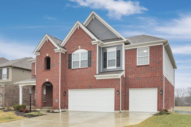 view of front of house with a garage