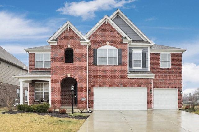 view of front of property featuring a garage