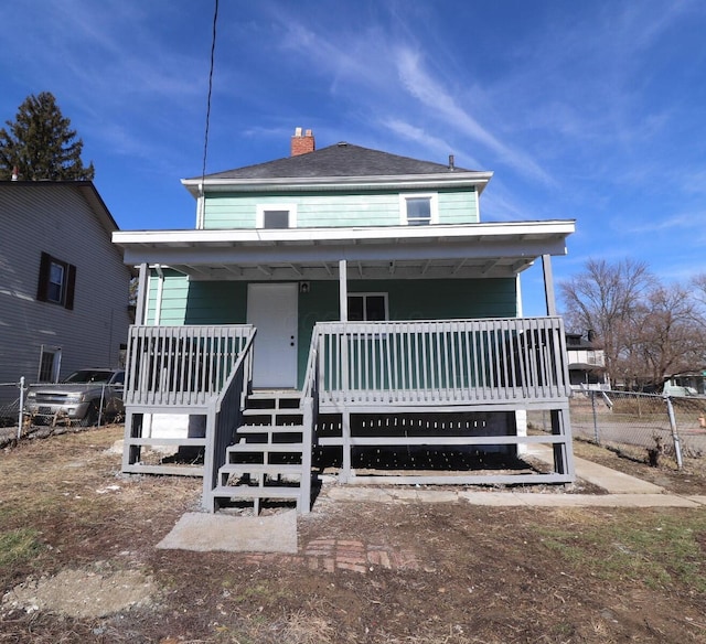 view of front of house with covered porch