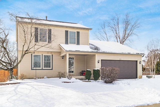 view of property featuring a garage