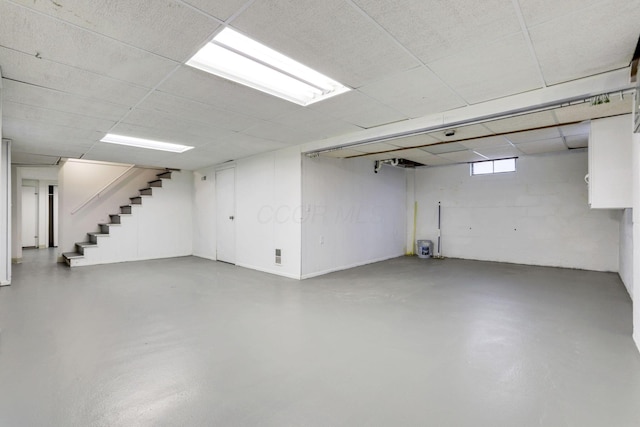 basement with a drop ceiling