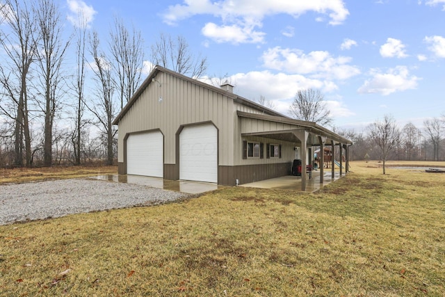 exterior space featuring a lawn and a carport