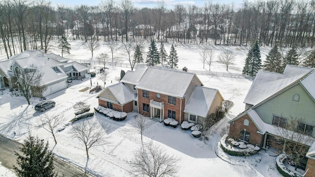 view of snowy aerial view