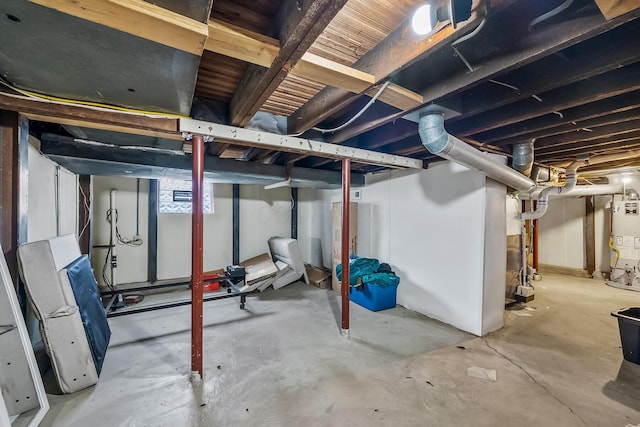 basement with gas water heater