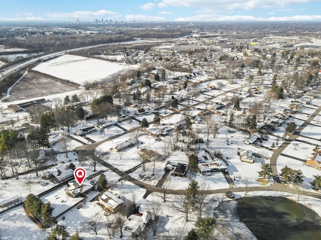 view of snowy aerial view