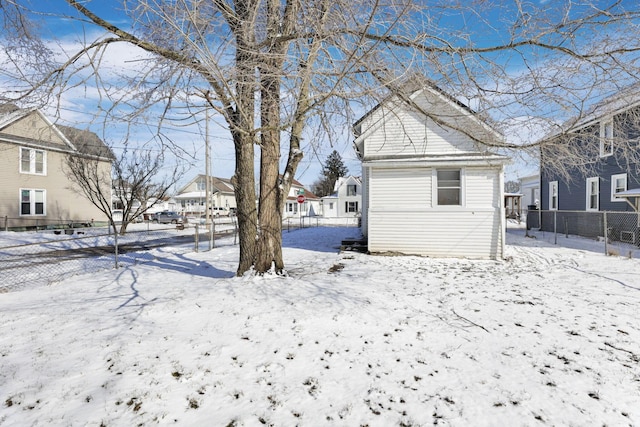 view of yard covered in snow