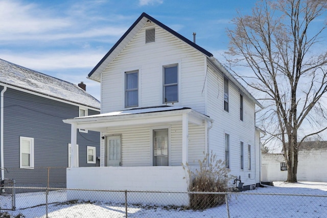 view of front of home featuring covered porch