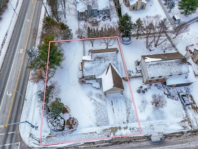 view of snowy aerial view