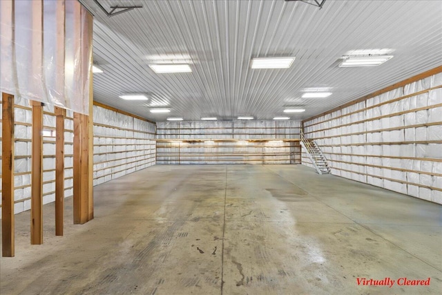 garage featuring metal wall