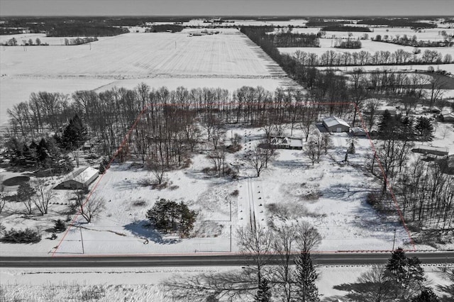 view of snowy aerial view