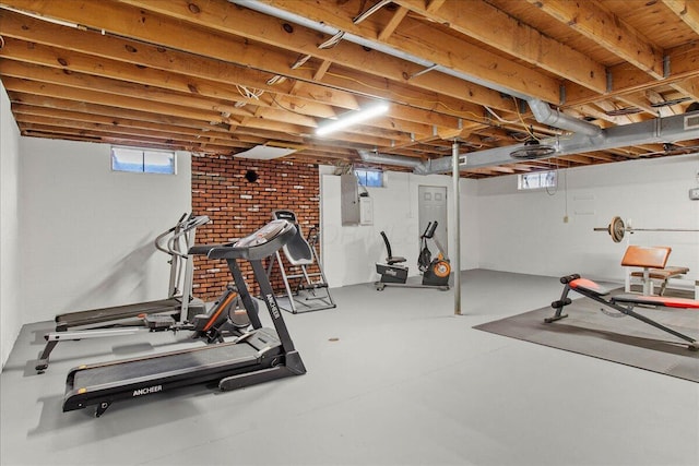 exercise room with a healthy amount of sunlight