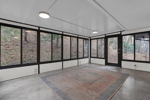 view of unfurnished sunroom