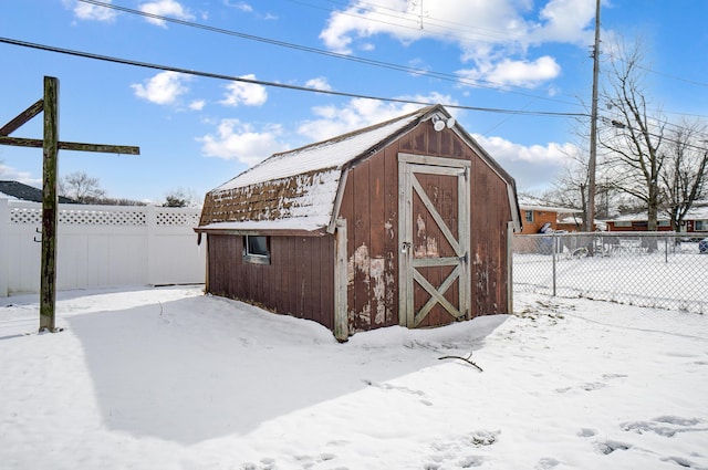 view of snow covered structure