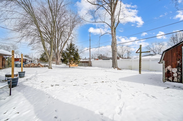 view of snowy yard