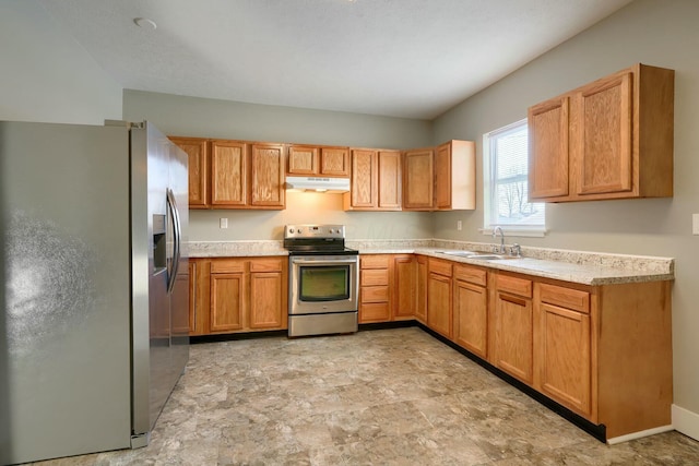 kitchen featuring sink and appliances with stainless steel finishes