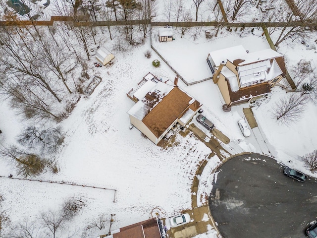 view of snowy aerial view