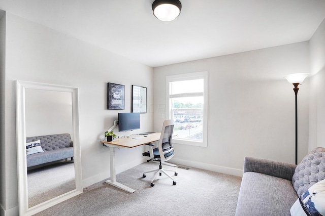 office area with carpet flooring