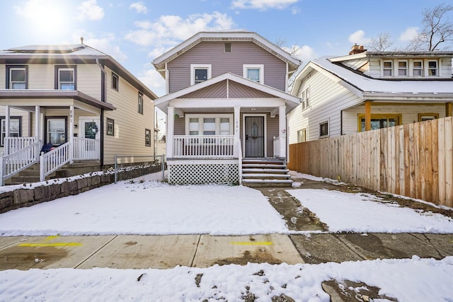 view of front of home with covered porch