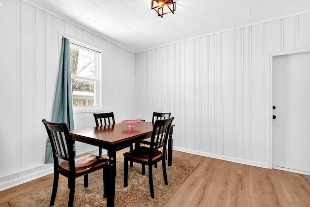 dining room with light hardwood / wood-style floors