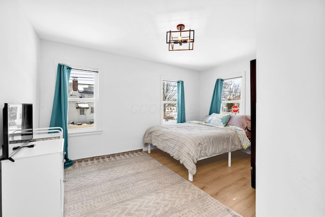 bedroom featuring light hardwood / wood-style floors