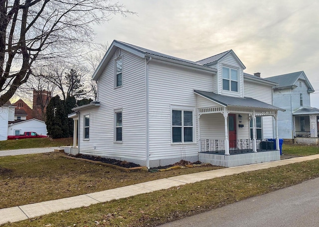 view of front of house featuring covered porch