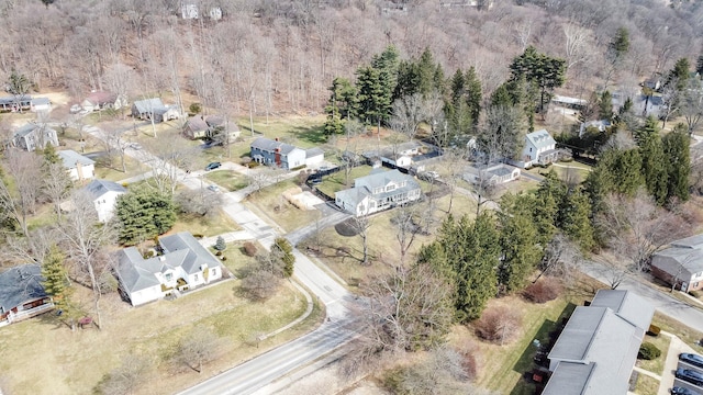 birds eye view of property with a residential view