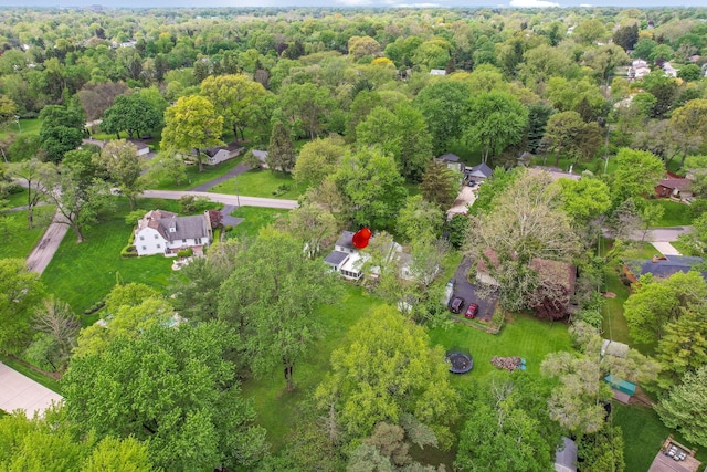 aerial view of a heavily wooded area