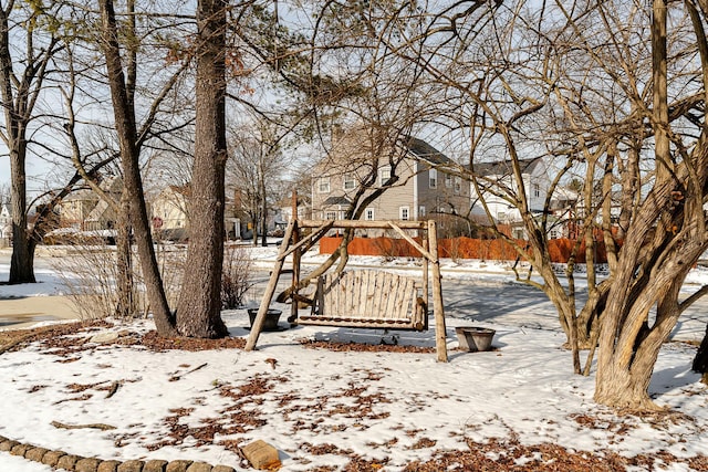 view of snowy yard