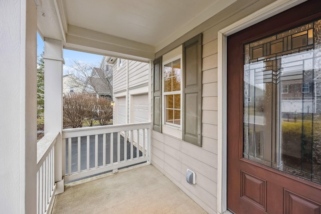 balcony featuring a porch